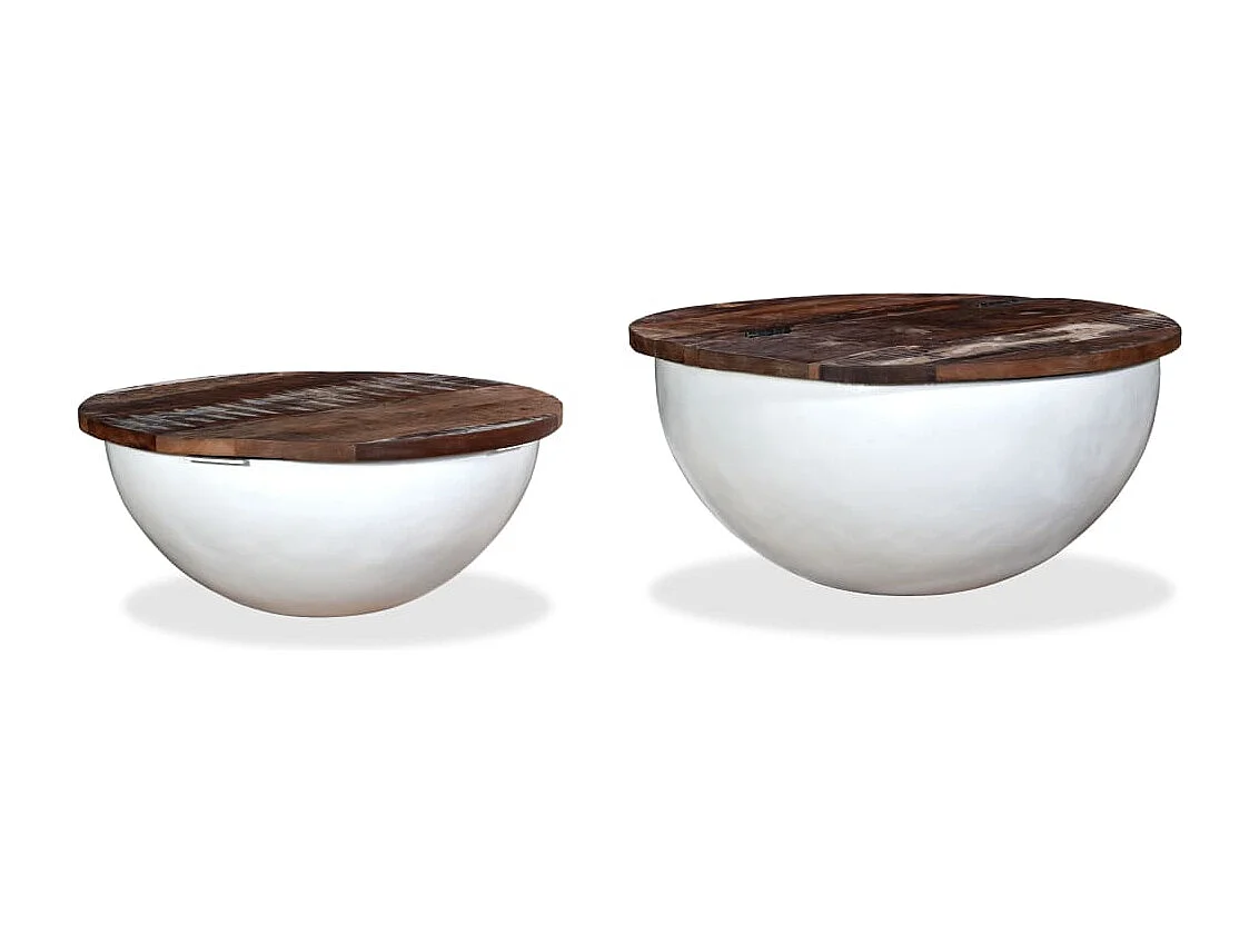 Mesa de centro | Mesa de café | Mesa auxiliar 3 piezas Madera vieja 50x50x40 cm SHL2836