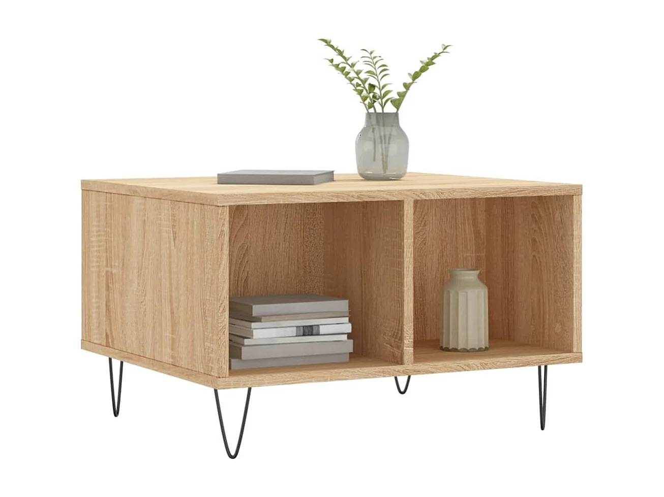 Mesa de centro | Mesa auxiliar madera ingeniería gris hormigón 59,5x59,5x40 cm SHL3582