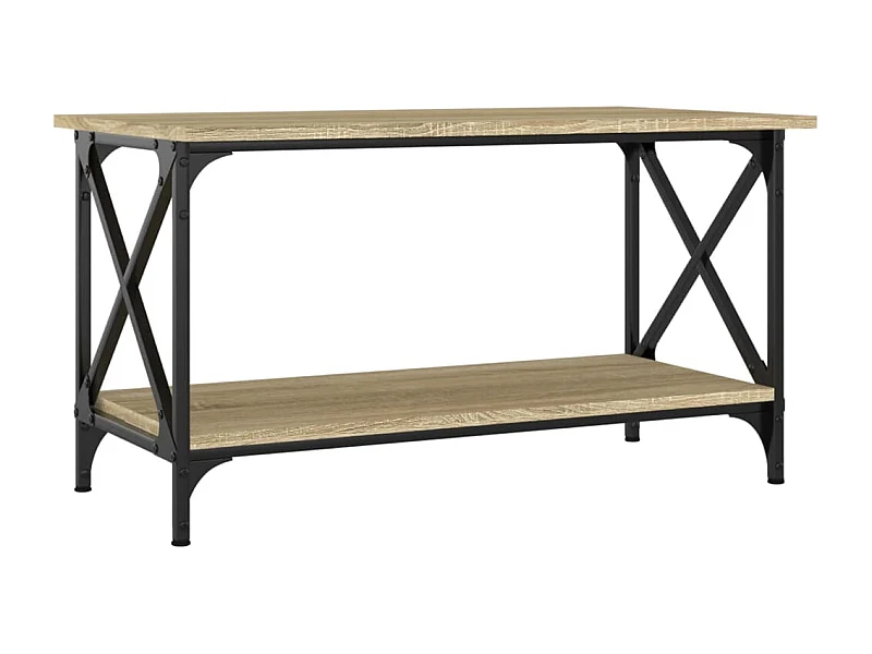 Table basse salon-Table d'appoint Chêne sonoma 80x45x45 cm Bois d'ingénierie et fer SHL51515
