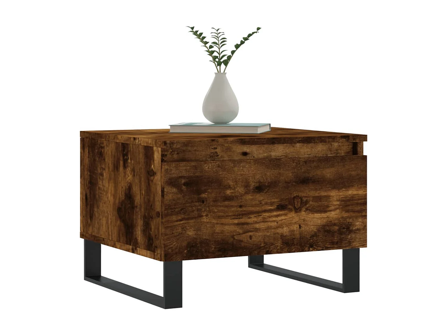 Mesa de centro | Mesa auxiliar madera maciza de pino marrón cera 80x50x40 cm SHL4859