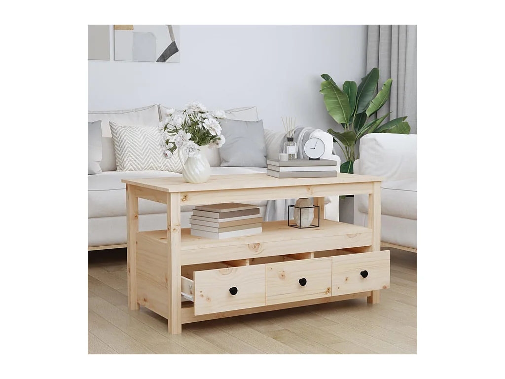 Table basse salon-Table d'appoint 102x49x55 cm Bois massif de pin SHL32791