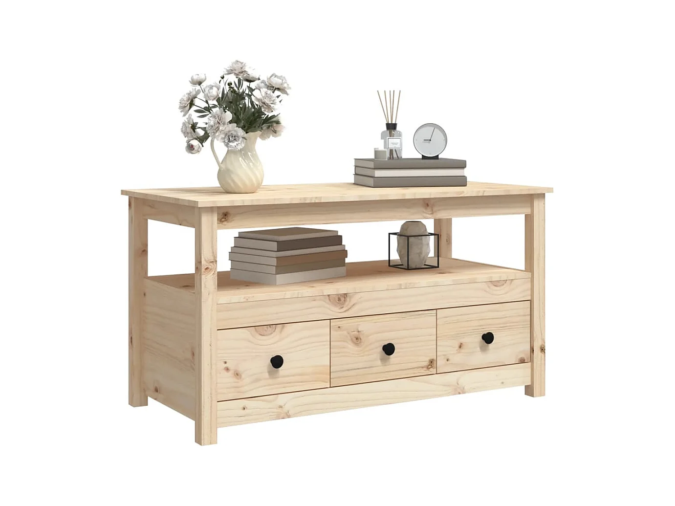 Table basse salon-Table d'appoint 102x49x55 cm Bois massif de pin SHL32791