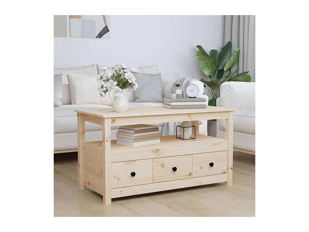 Table basse salon-Table d'appoint 102x49x55 cm Bois massif de pin SHL32791