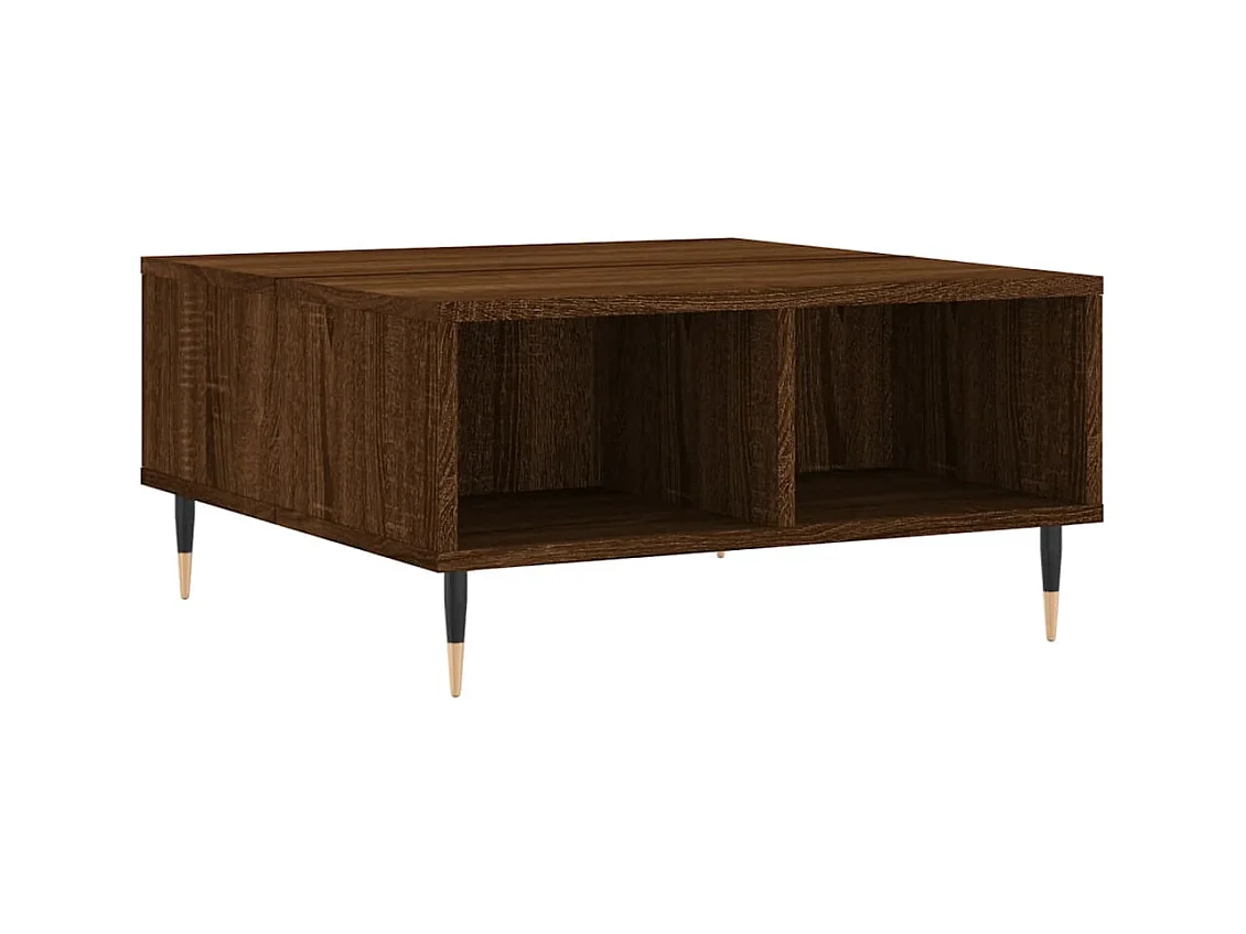 Table basse salon-Table d'appoint chêne marron 60x60x30 cm bois d'ingénierie SHL12186