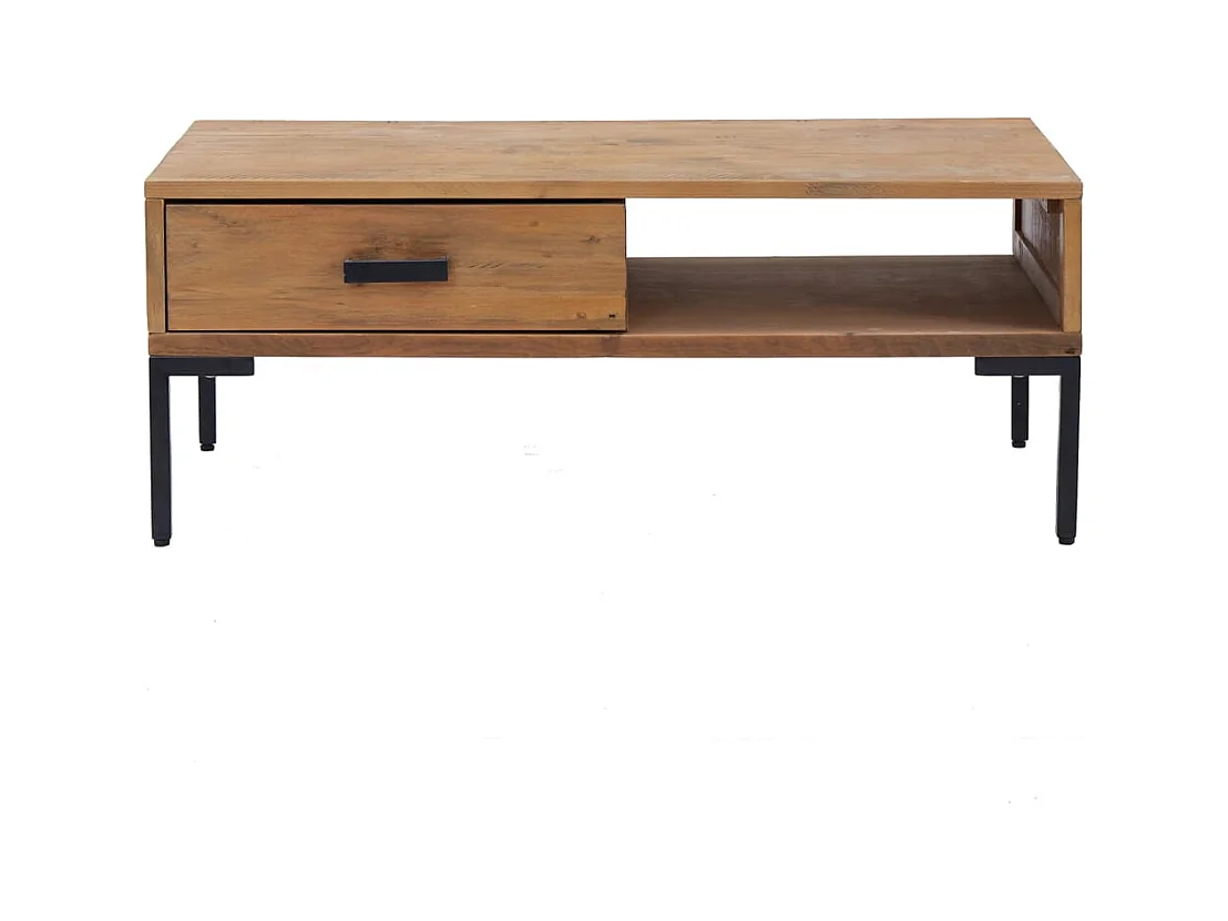Mesa de centro | Mesa auxiliar acero superficie de vidrio negra 78,5x40x41cm SHL4447