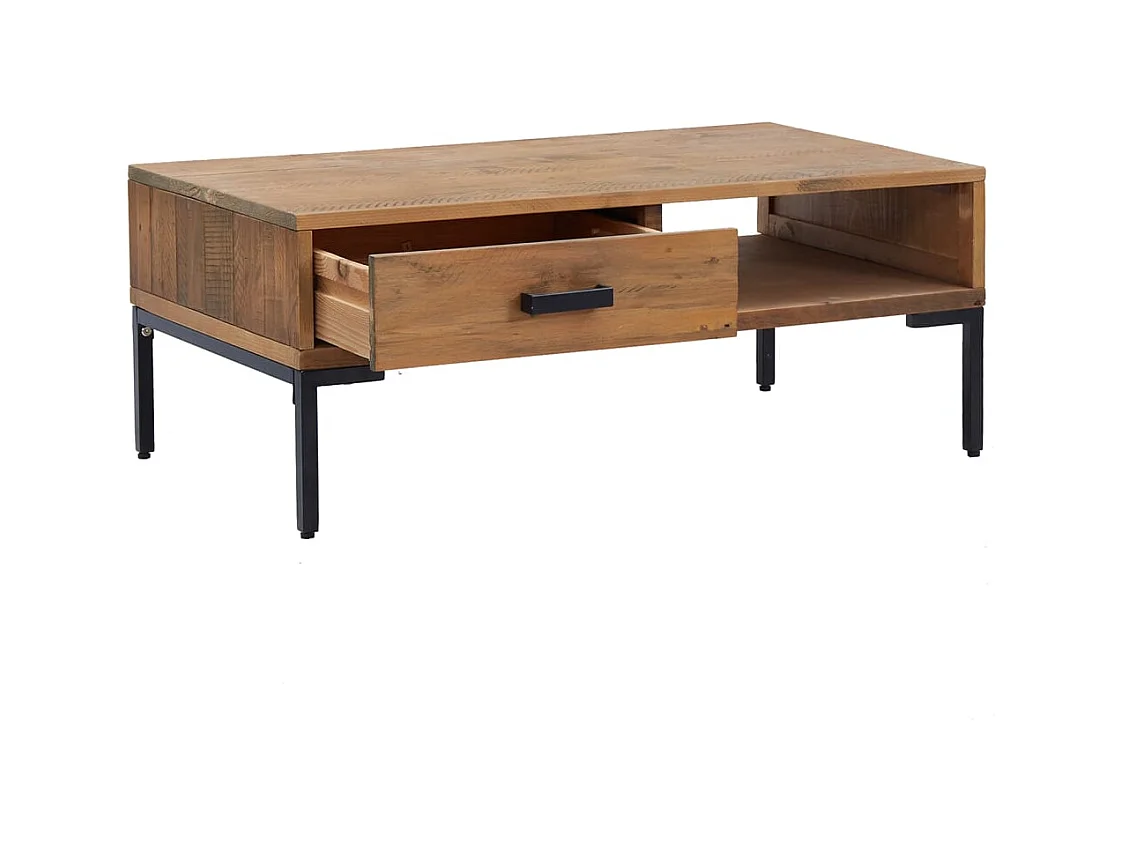Mesa de centro | Mesa auxiliar acero superficie de vidrio negra 78,5x40x41cm SHL4447