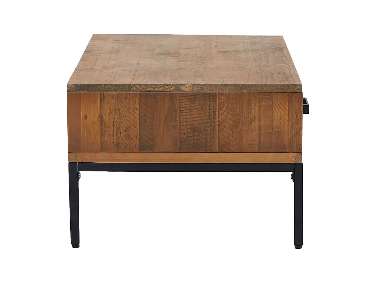 Mesa de centro | Mesa auxiliar acero superficie de vidrio negra 78,5x40x41cm SHL4447