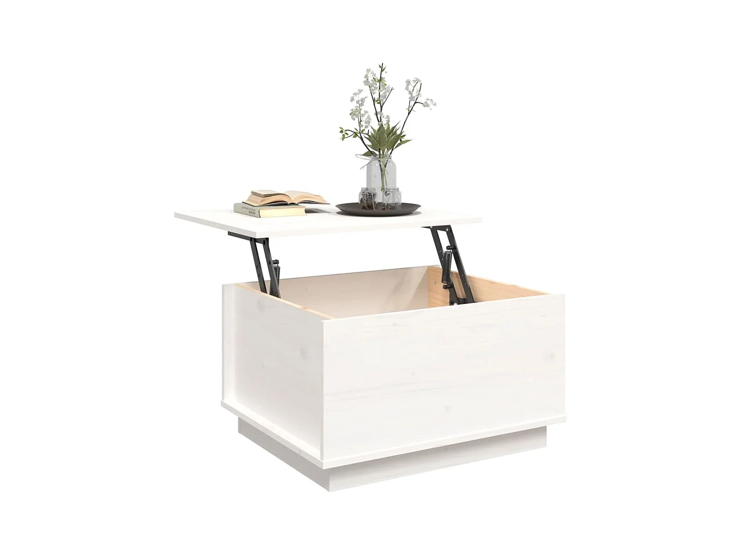 Mesa de centro | Mesa auxiliar madera contrachapada blanco brillo 90x50x40 cm SHL4254