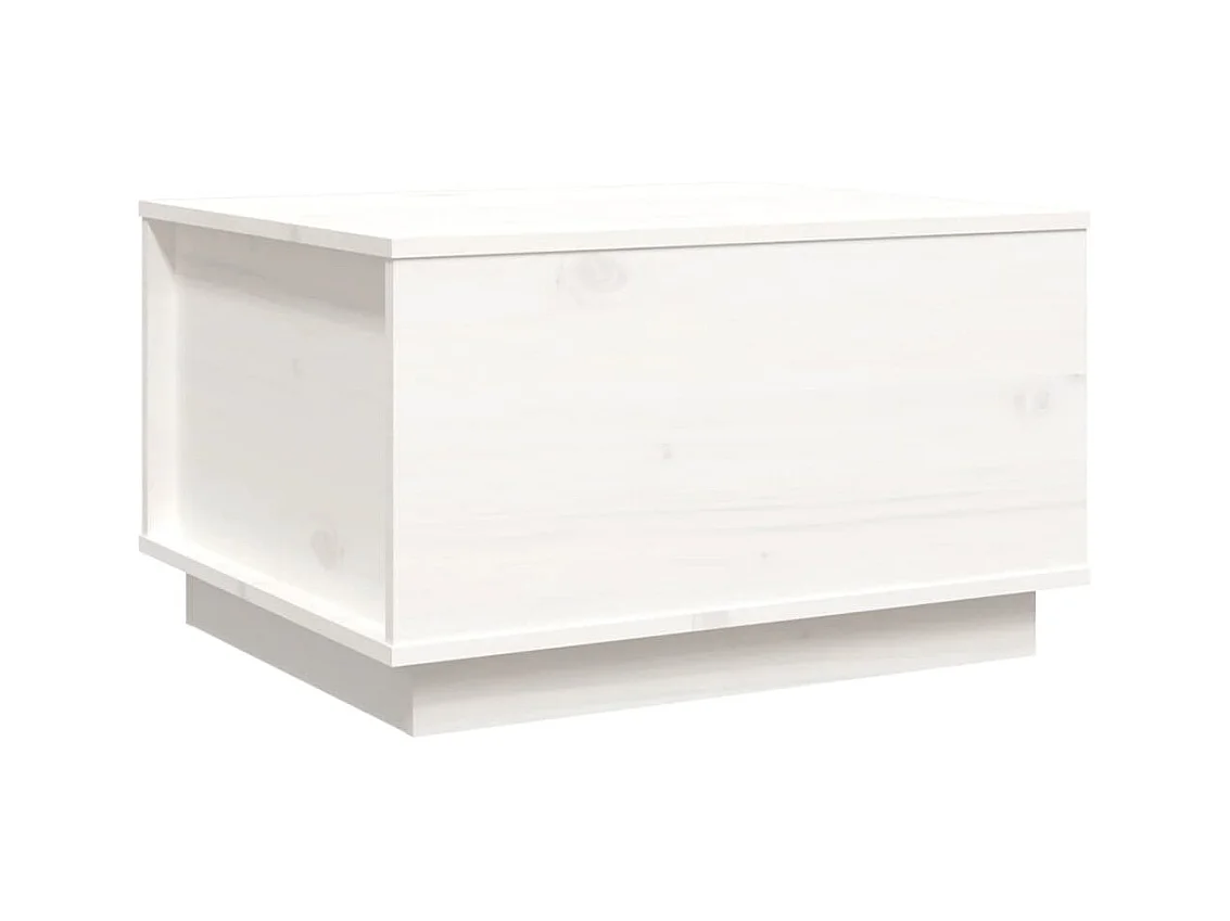 Table basse salon-Table d'appoint Blanc 60x50x35 cm Bois massif de pin SHL35420