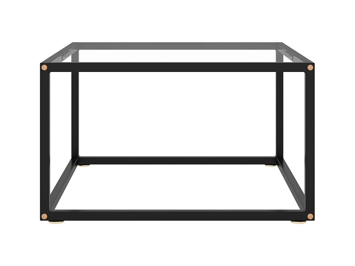 Table basse salon-Table d'appoint Noir avec verre trempé 60x60x35 cm SHL48873