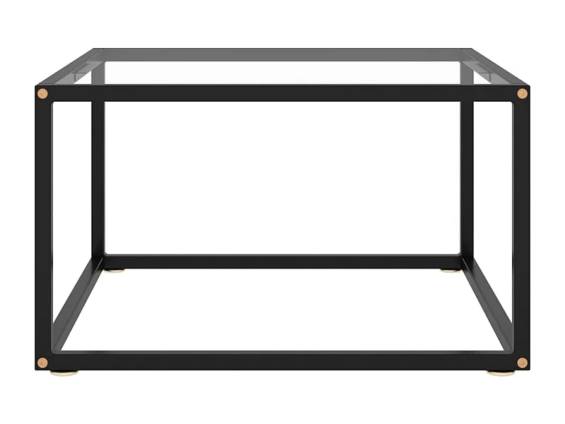 Table basse salon-Table d'appoint Noir avec verre trempé 60x60x35 cm SHL48873