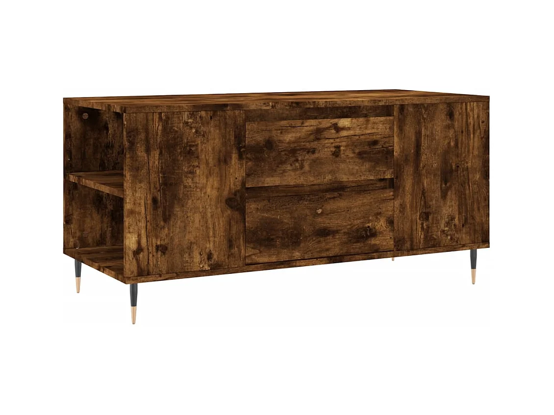 Mesa de centro | Mesa auxiliar superficie vidrio negro y acero 50x50x40 cm SHL2431