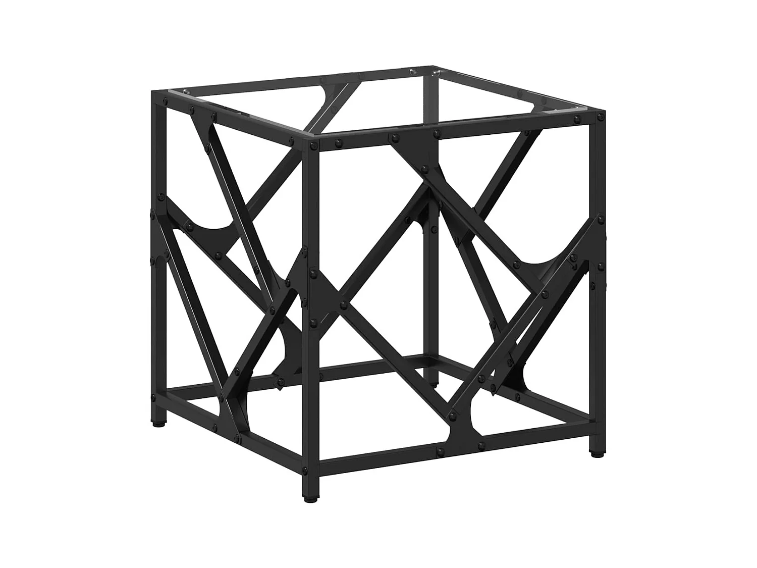 Table basse salon-Table d'appoint-dessus en verre transparent 40x40x41 cm acier SHL98546
