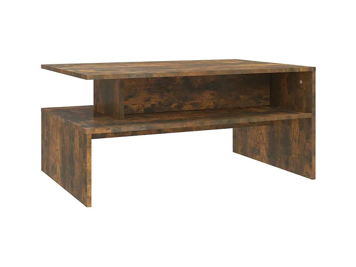 Table basse salon-Table d'appoint Chêne fumé 90x60x42,5 cm Bois d'ingénierie SHL95747