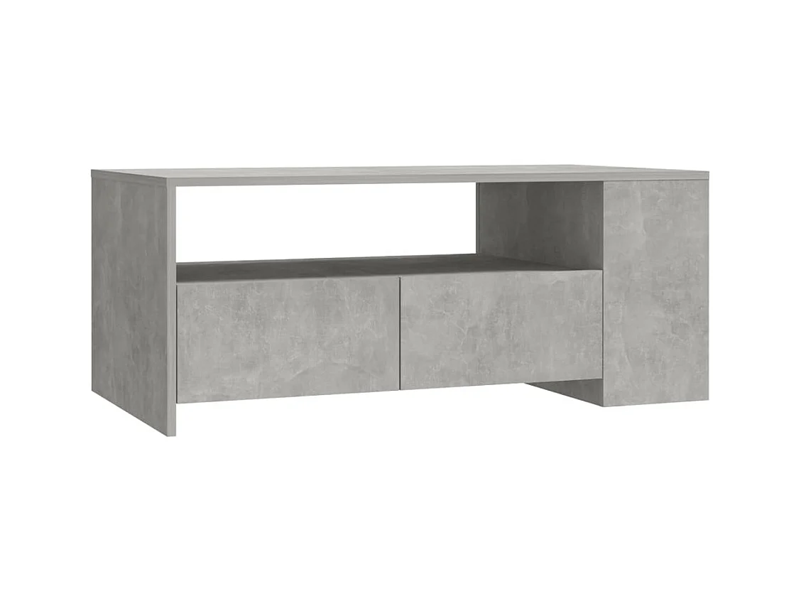 Table basse salon-Table d'appoint gris béton 102x55x42 cm bois d'ingénierie SHL37744