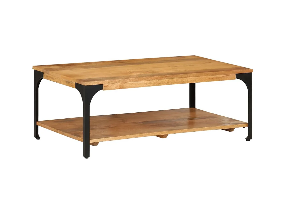 Mesa de centro | Mesa de apoio | Mesa de café 2 prateleiras 100x55x38cm mangueira maciça e aço