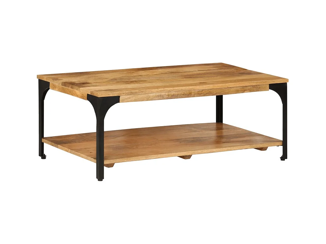 Mesa de centro | Mesa de apoio | Mesa de café 2 prateleiras 100x55x38cm mangueira maciça e aço
