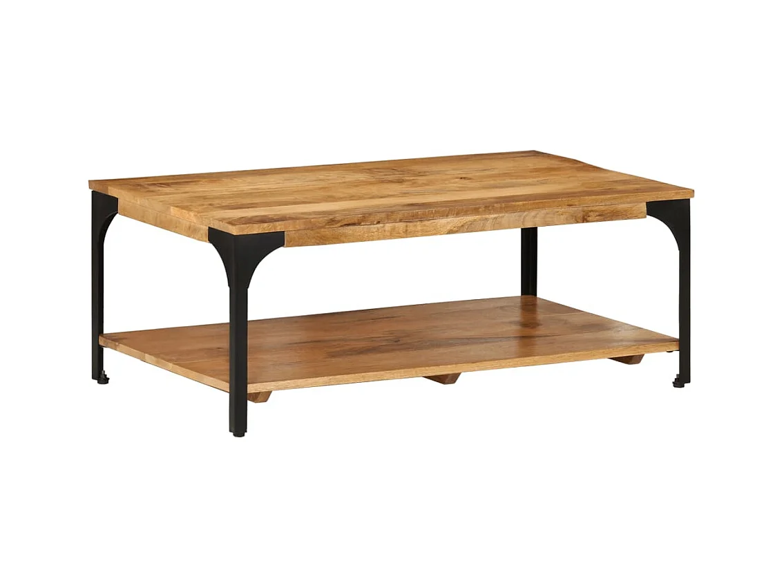 Mesa de centro | Mesa de apoio | Mesa de café 2 prateleiras 100x55x38cm mangueira maciça e aço