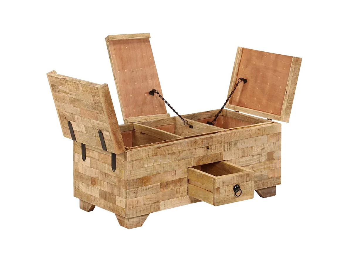 Table basse salon-Table d'appoint Bois de manguier massif 80x40x35 cm SHL20223