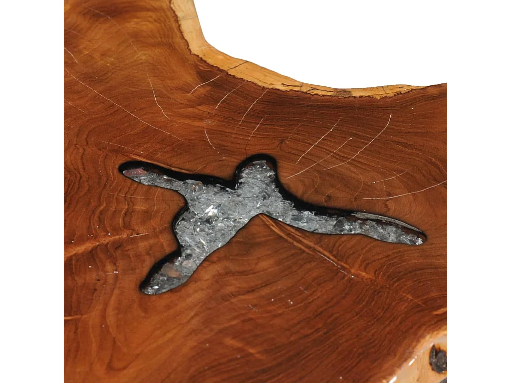 Couchtisch-Beistelltisch-Sofatisch 70x45 cm Massivholz Teak und Polyresin SHL48140