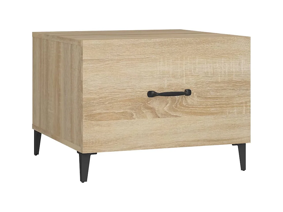 Mesa de centro | Mesa auxiliar madera contrachapada blanco 60x50x36,5 cm SHL1910