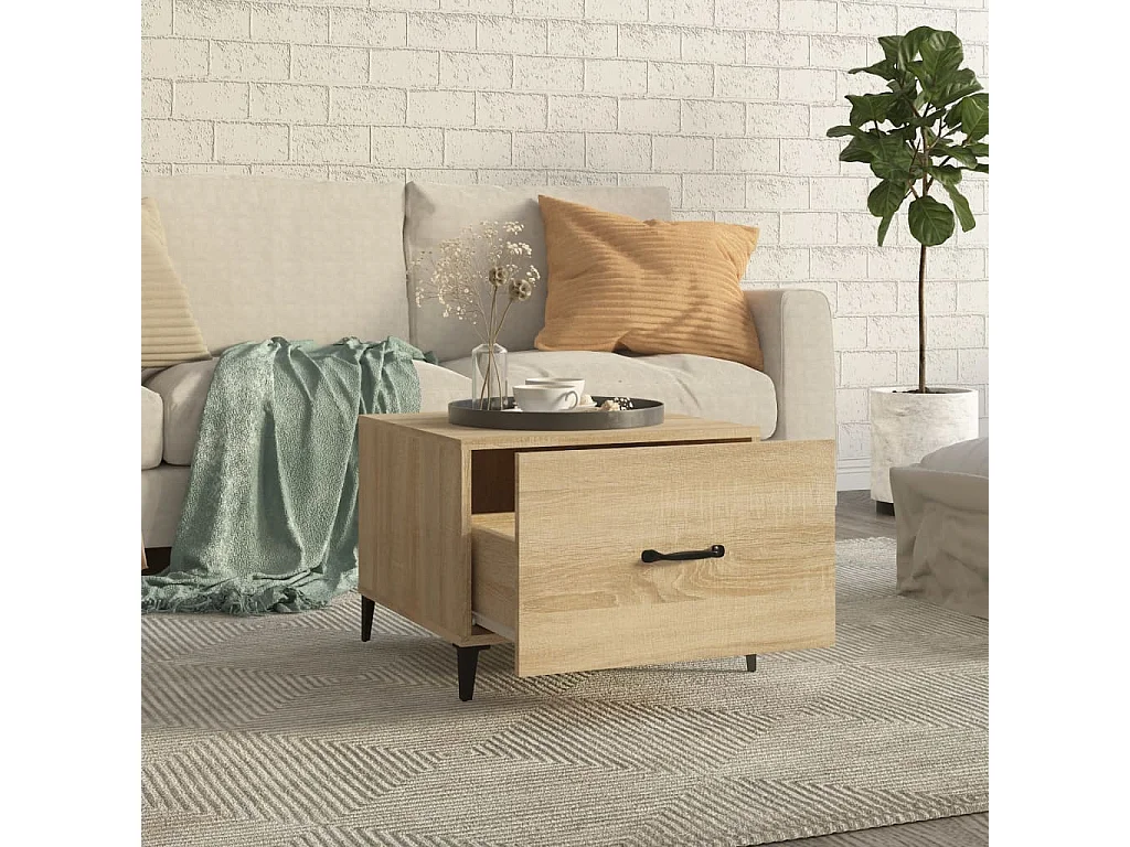 Tables basses avec pieds en métal 2 pcs Chêne sonoma 50x50x40cm SHL2005