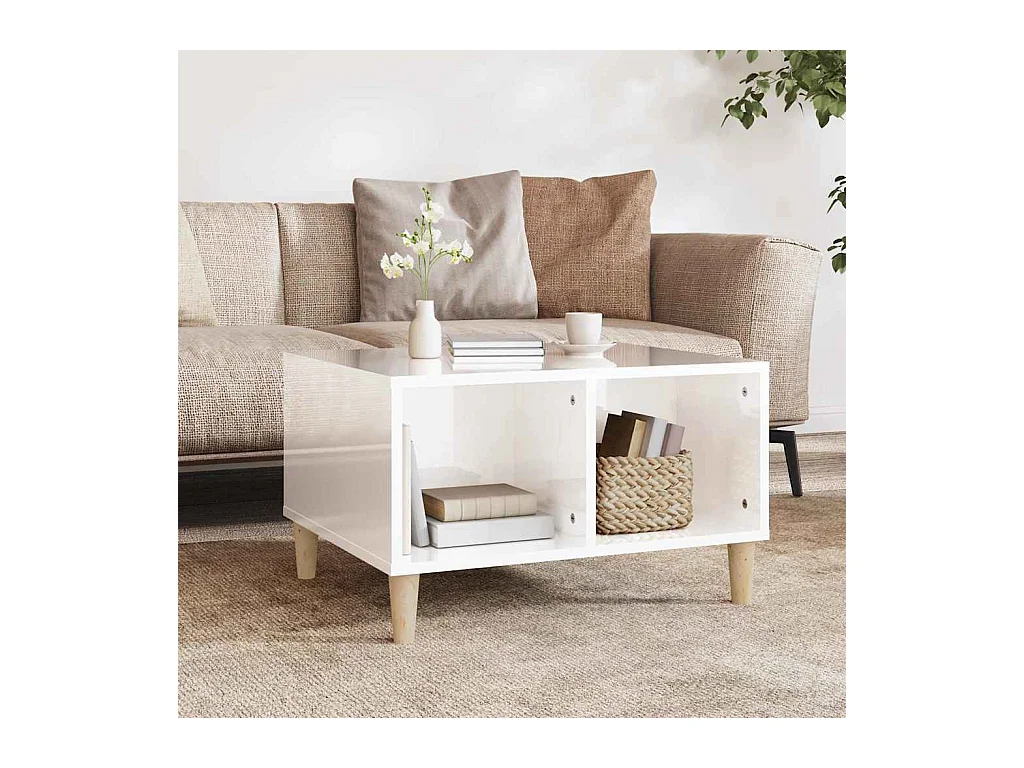 Mesa de centro | Mesa auxiliar madera contrachapada roble marrón 90x50x40 cm SHL2004