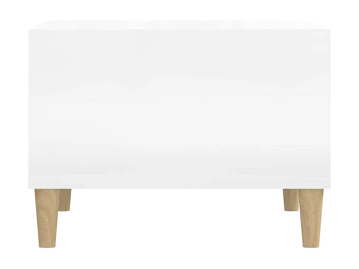Couchtisch-Wohnzimmertisch-Beistelltische Hochglanz-Weiß 60x50x36,5 cm Holzwerkstoff SHL36973