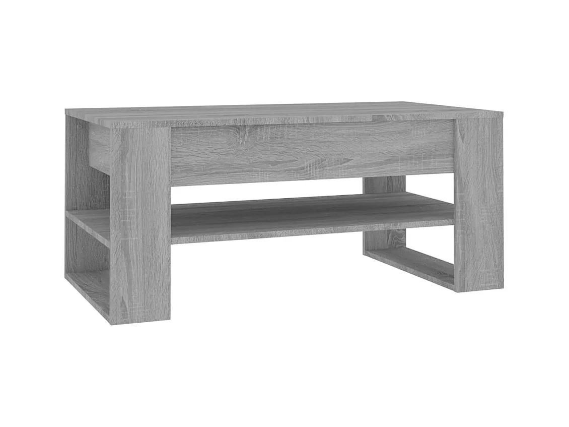Table basse salon-Table d'appoint sonoma gris 102x55x45 cm bois d'ingénierie SHL50952