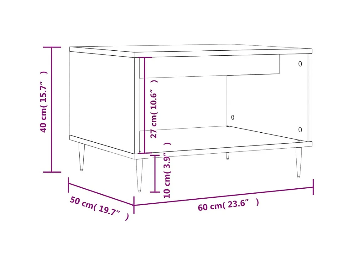 Mesa de centro | Mesa auxiliar madera de ingeniería negro 102x60x45 cm SHL2034