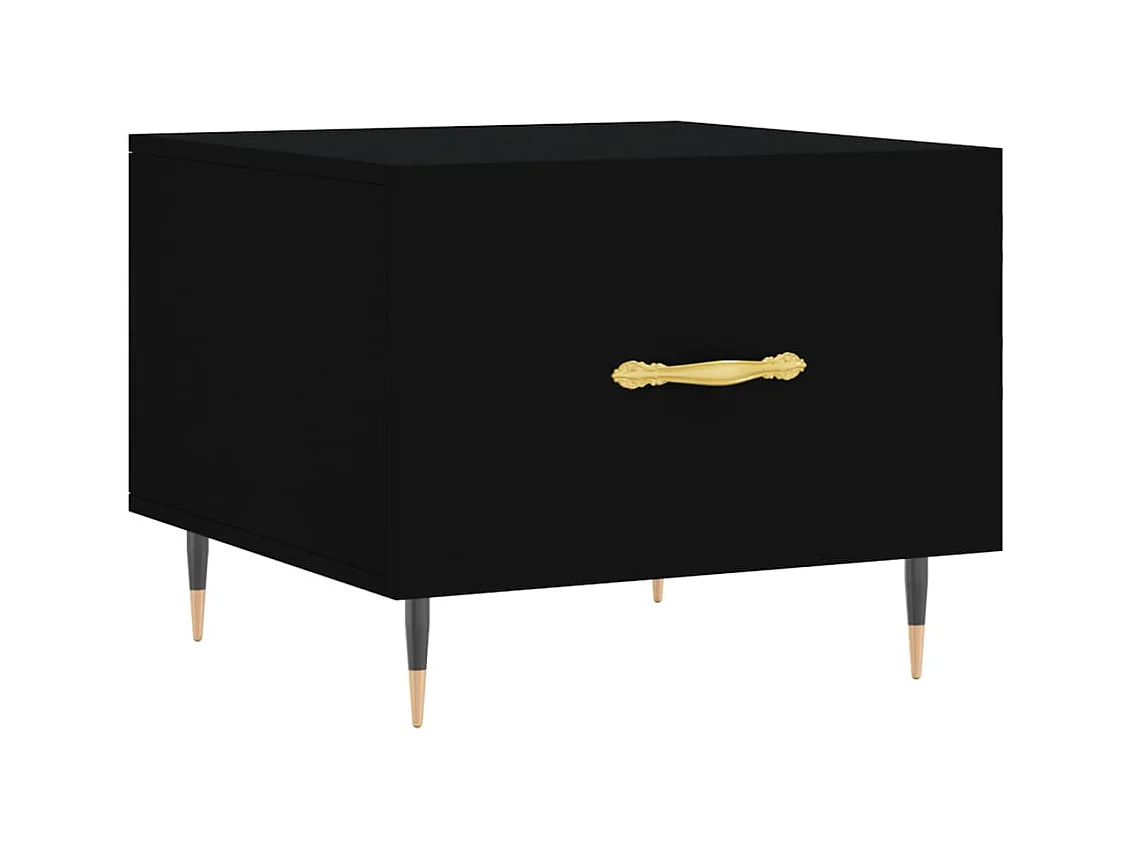 Mesa de centro | Mesa de apoio 50x50x40 cm derivados de madeira preto