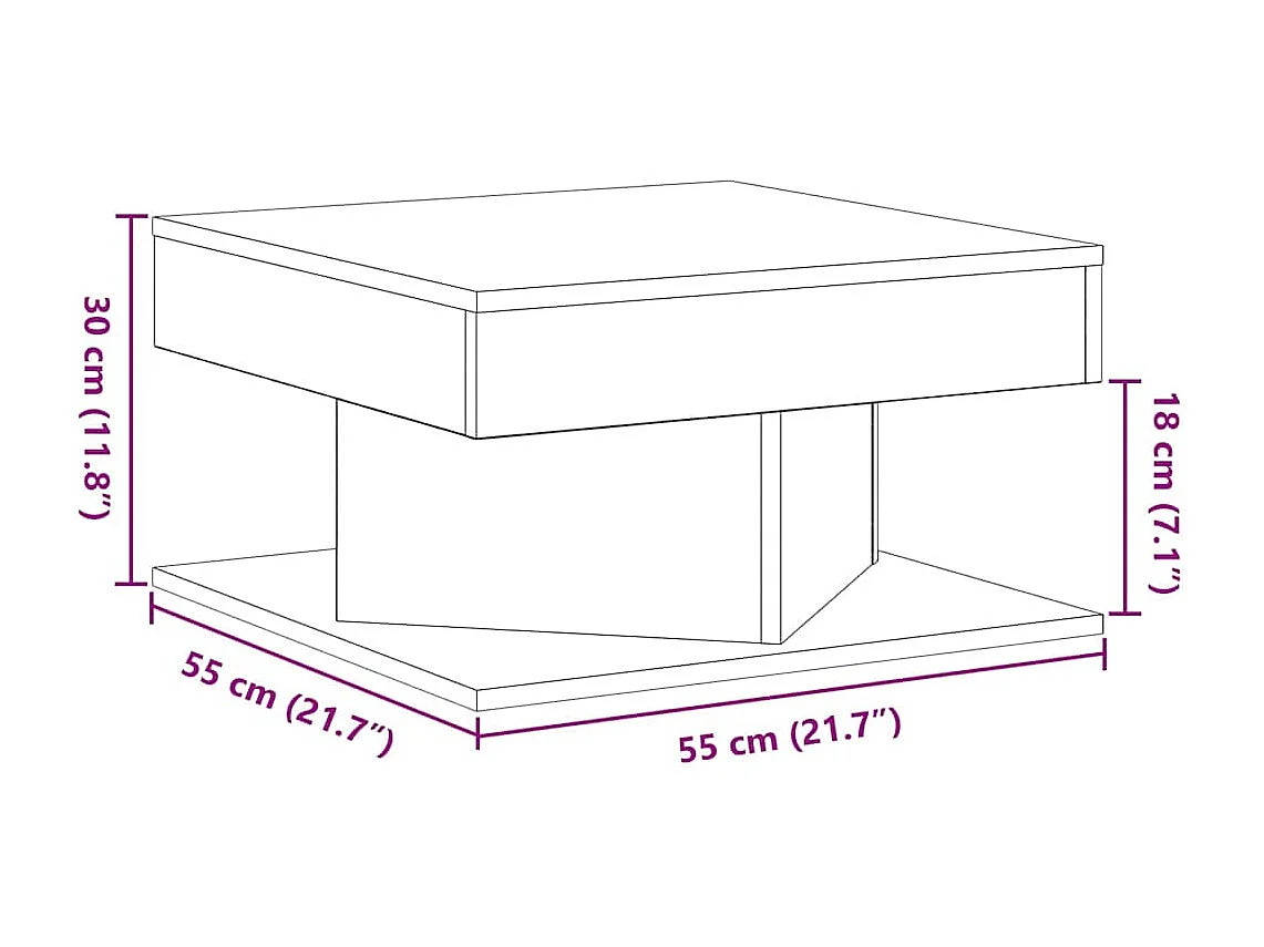 Mesa de centro | Mesa de apoio Carvalho Preto 57x57x30 cm