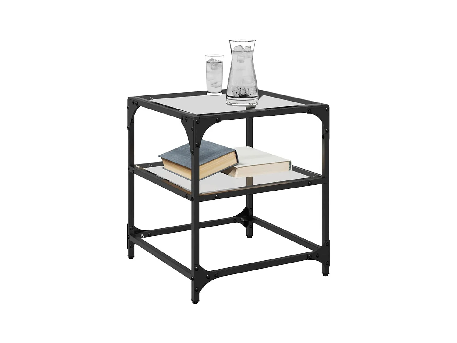 Mesa de centro-Mesa auxiliar madera contrachapada blanco 100x60x42 cm SHL1255