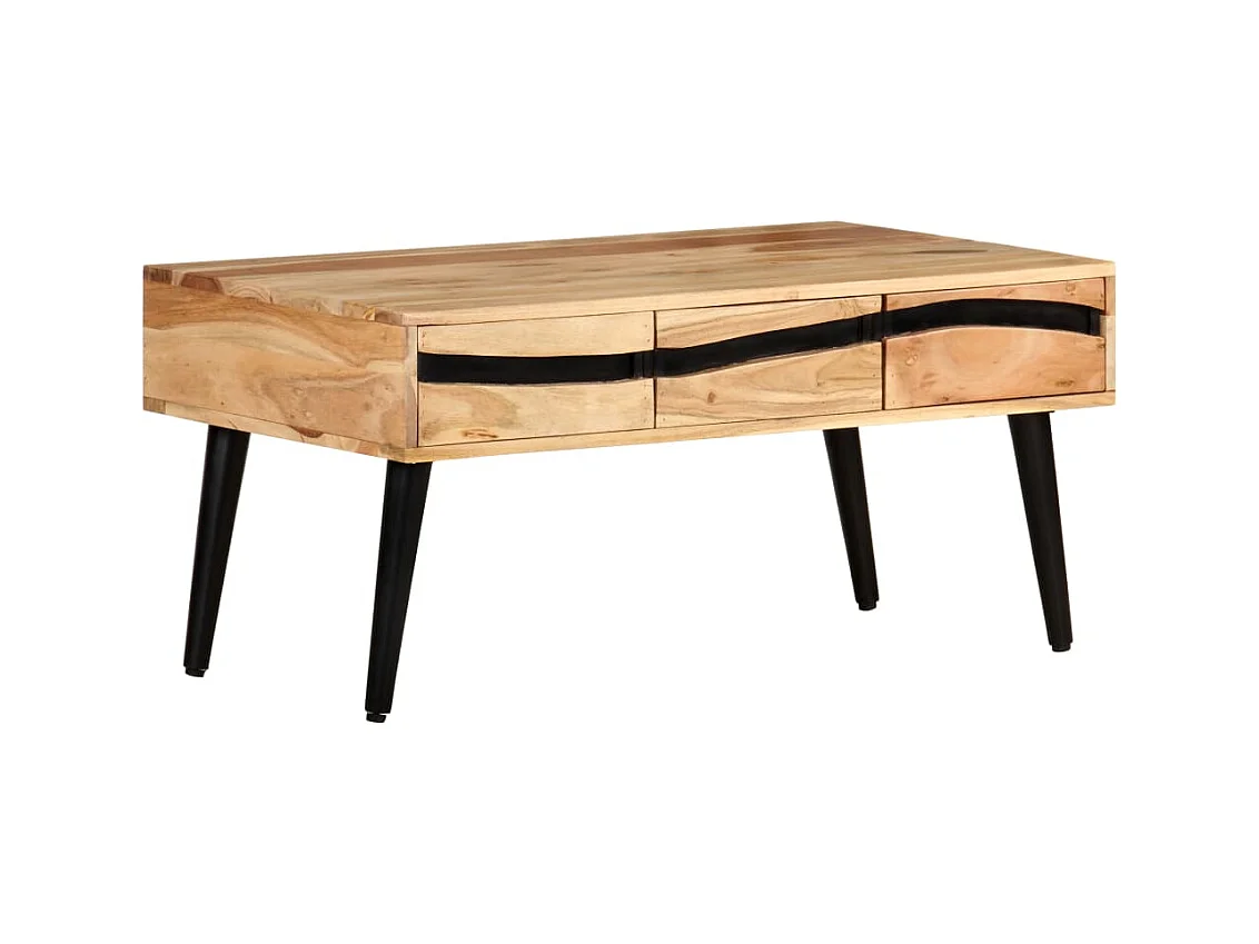 Mesa de centro | Mesa de café | Mesa auxiliar Roble negro 80x80x31 cm Madera contrachapada SHL4500