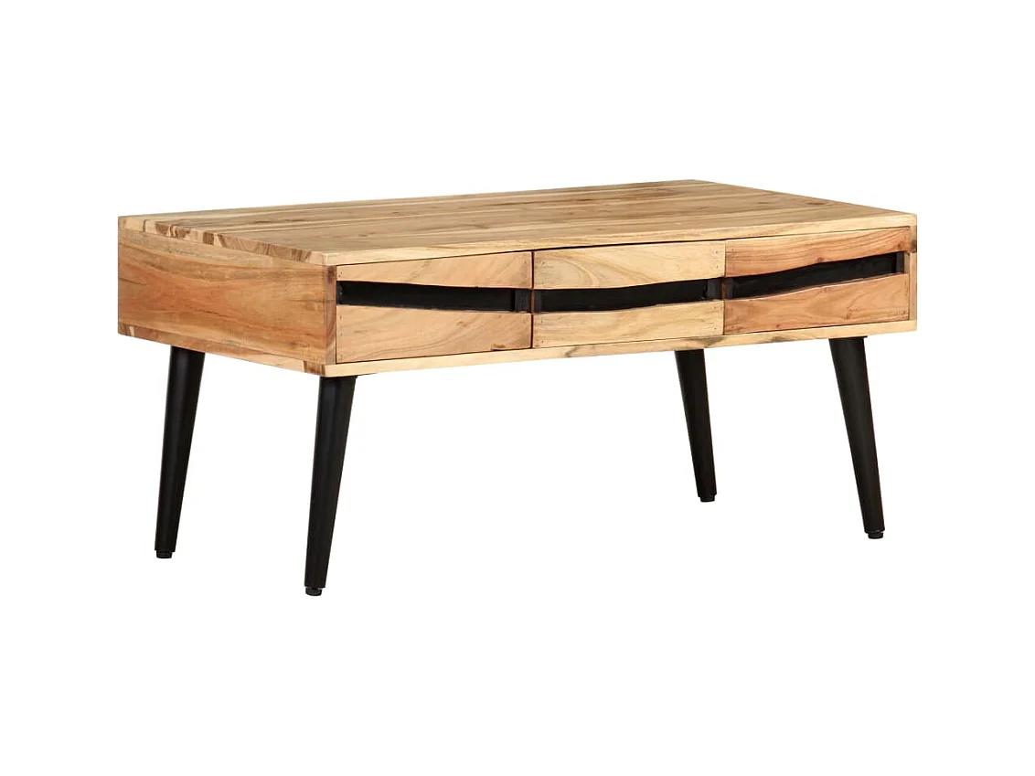 Mesa de centro | Mesa de café | Mesa auxiliar Roble negro 80x80x31 cm Madera contrachapada SHL4500