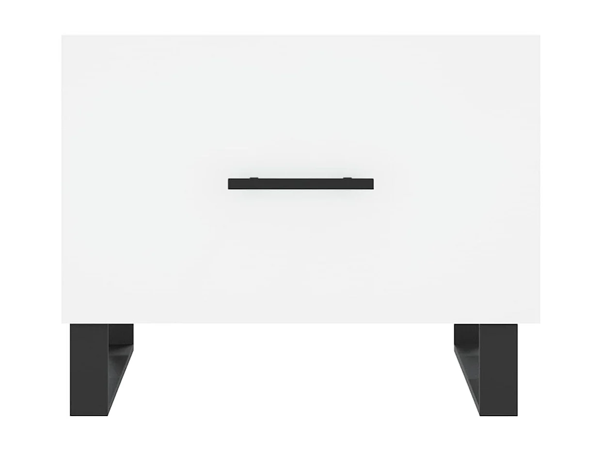 Conjunto de 2 Mesas de Centro | Mesa de apoio | Mesa de café 50x50x40 cm madeira processada branco