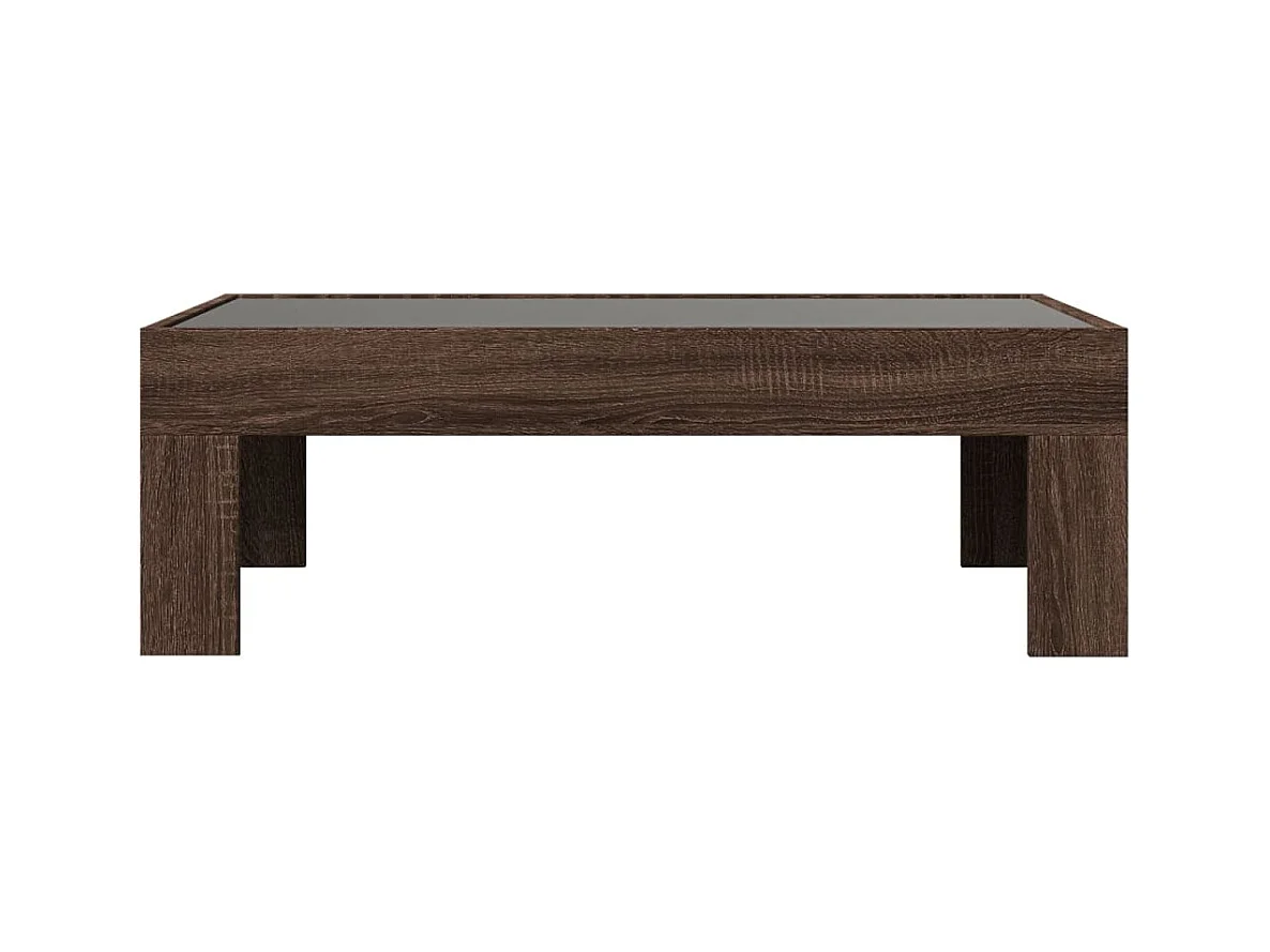 Table basse salon-Table d'appoint avec LED infini chêne marron 90x50x30 cm SHL11666