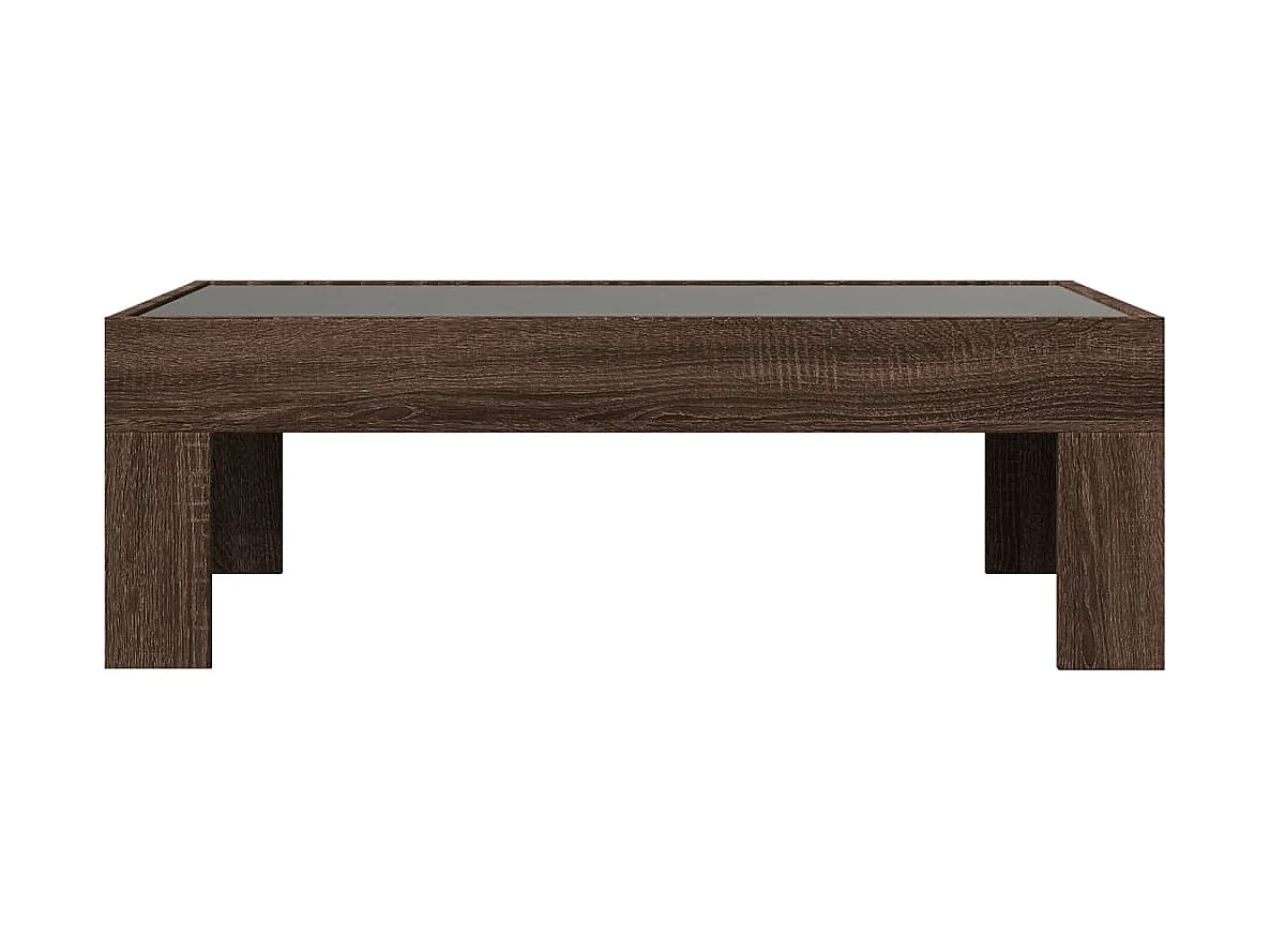 Couchtisch mit Infinity-LED | Beistelltische | Sofatisch Braun Eichen-Optik 90x50x30 cm SHL33072