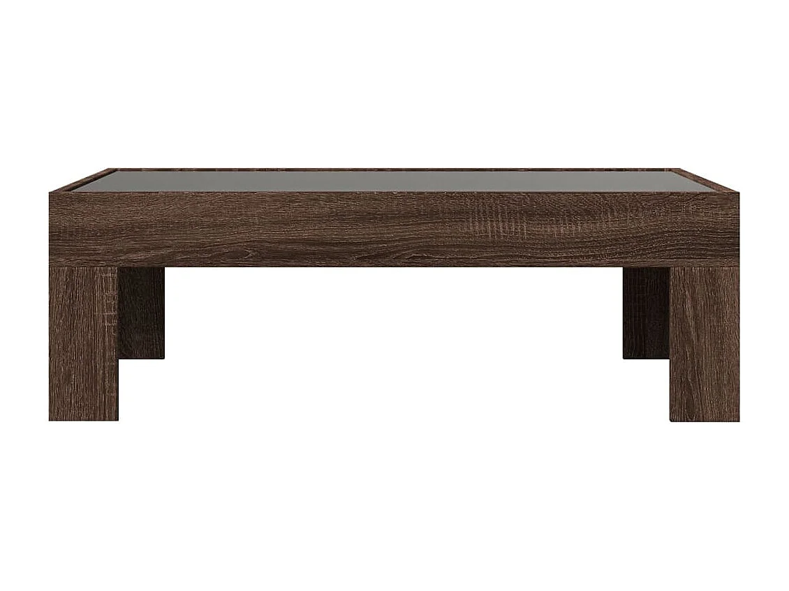 Couchtisch mit Infinity-LED | Beistelltische | Sofatisch Braun Eichen-Optik 90x50x30 cm SHL33072