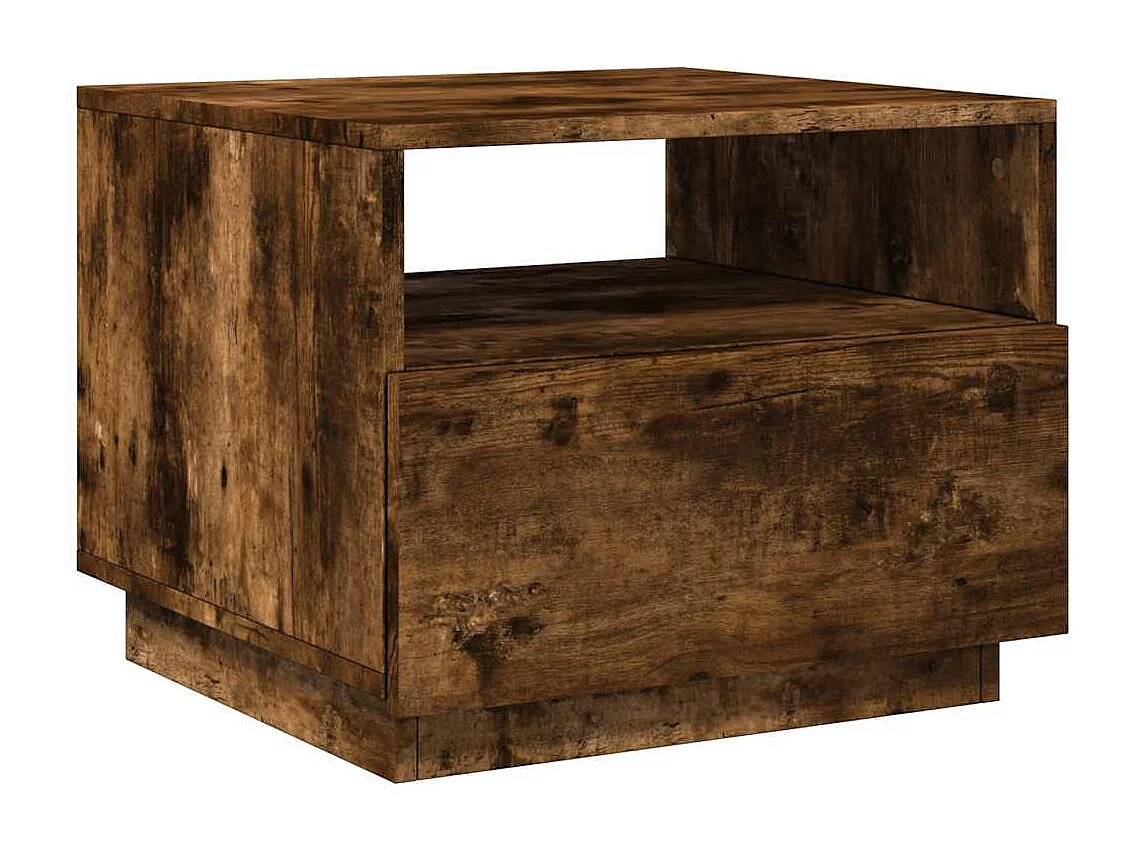 Mesa de centro-Mesa auxiliar de madera maciza de mango rugosa 35x35x30 cm SHL4033