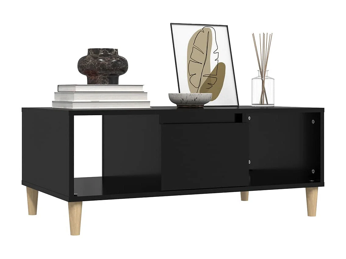 Couchtisch-Wohnzimmertisch-Beistelltische Schwarz 90x50x36,5 cm Holzwerkstoff SHL489