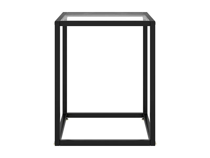Table basse salon-Table d'appoint Noir avec verre trempé 40x40x50 cm SHL45255