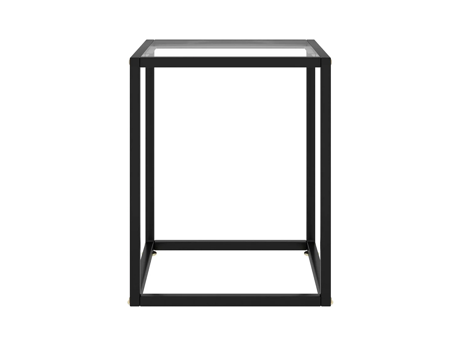 Table basse salon-Table d'appoint Noir avec verre trempé 40x40x50 cm SHL45255