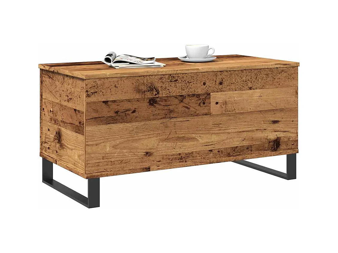 Mesa de centro-Mesa auxiliar-Mesita de centro de madera contrachapada blanco 103,5x60x40 cm SHL3503