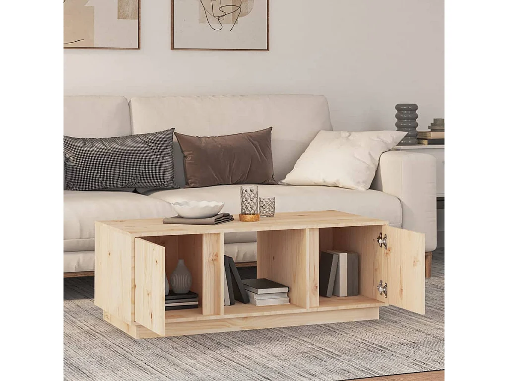 Couchtisch-Sofatisch-Beistelltische 110x50x40 cm Massivholz Kiefer SHL66627