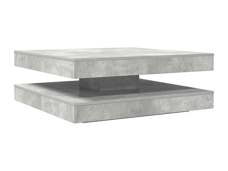 Mesa de centro | Mesa de apoio rotativa a 360 graus 90x90x34.5 cm cinza cimento