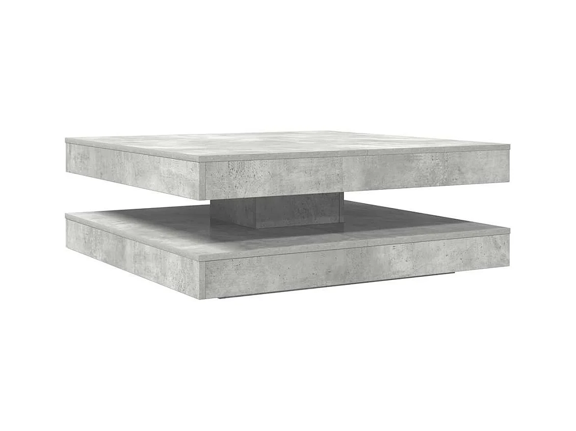 Mesa de centro | Mesa de apoio rotativa a 360 graus 90x90x34.5 cm cinza cimento