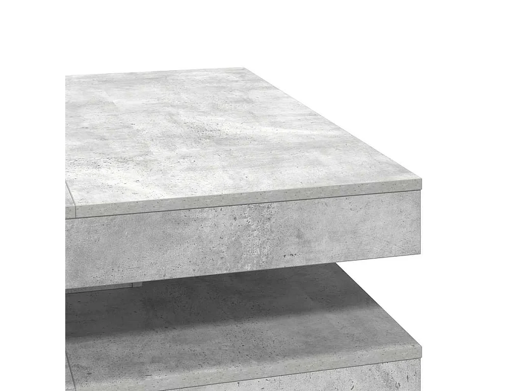 Mesa de centro | Mesa de apoio rotativa a 360 graus 90x90x34.5 cm cinza cimento