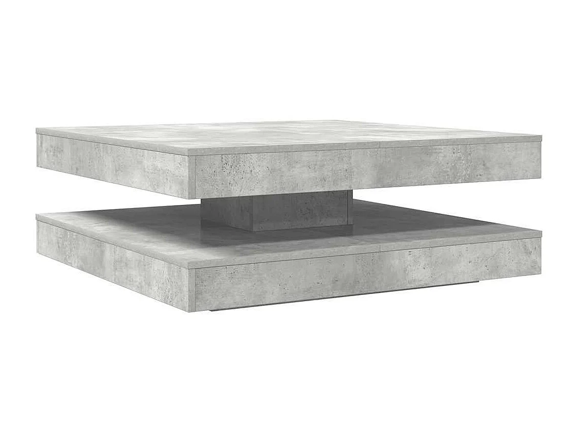 Table basse salon-Table d'appoint rotative à 360 degrés gris béton 90x90x34,5 cm SHL9440