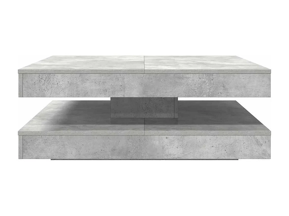 Table basse salon-Table d'appoint rotative à 360 degrés gris béton 90x90x34,5 cm SHL9440